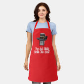 "Skills" All-Over Print Apron, Medium Apron エプロン (着用した状態)