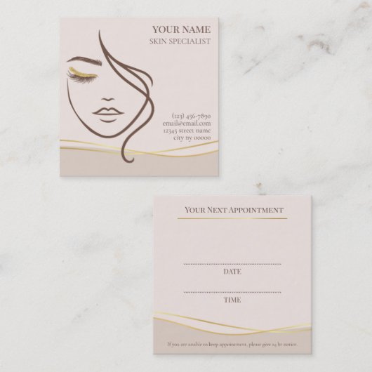 Skin care & Beauty Appointment Card 予約カード (正面/裏面)
