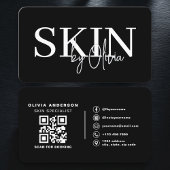 Skin Care QR Code  Black White 名刺