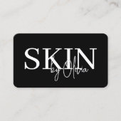 Skin Care QR Code  Black White 名刺 (正面)