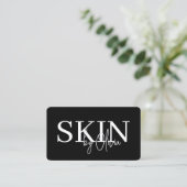 Skin Care QR Code  Black White 名刺 (スタンド正面)