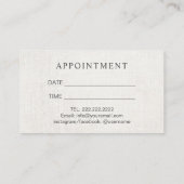 Skincareのサロンのスパのエステティシャンのアイボリーのアポイントメント 予約カード (裏面)