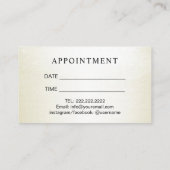 Skincareのサロンのスパのエステティシャンのアイボリーのアポイントメント 予約カード (裏面)