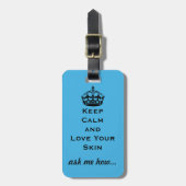 Skincareの恋人: "平静を保ち、愛して下さいあなたの皮"を ラゲッジタグ (正面縦)