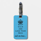 Skincareの恋人: "平静を保ち、愛して下さいあなたの皮"を ラゲッジタグ (裏面縦)