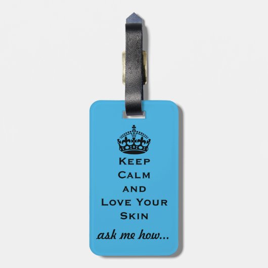 Skincareの恋人: "平静を保ち、愛して下さいあなたの皮"を ラゲッジタグ (裏面縦)
