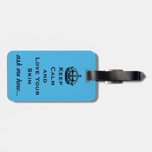 Skincareの恋人: "平静を保ち、愛して下さいあなたの皮"を ラゲッジタグ (裏面横)