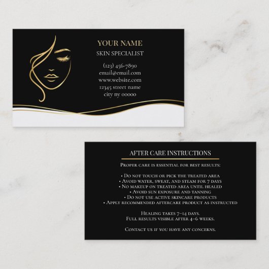 Skincare & Beauty After care Card 予約カード (正面/裏面)