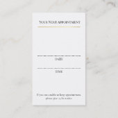 Skincare & Beauty Appointment Card 予約カード (裏面)