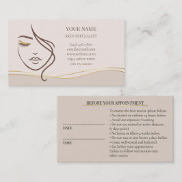Skincare & Beauty Before care  Appointment Card 予約カード