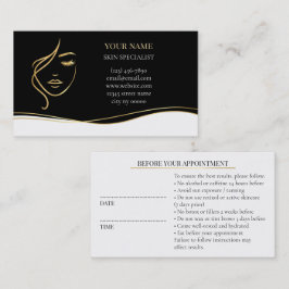 Skincare & Beauty Before care  Appointment Card 予約カード