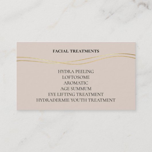 Skincare & Beauty Salon 名刺 (裏面)