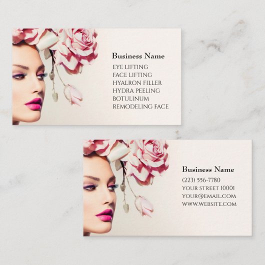Skincare & Beauty Salon Visitenkarte  名刺 (正面/裏面)