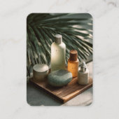 Skincare Brand Business Card with Photo and QR Cod 名刺 (正面)