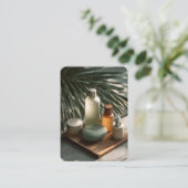 Skincare Brand Business Card with Photo and QR Cod 名刺 (スタンド正面)