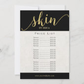 Skincare Salon Spa Aesthetician Elegant Pricing (正面)