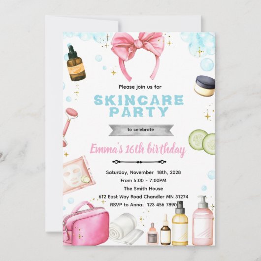 Skincare spa theme invitation 招待状 (正面)
