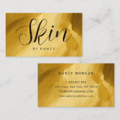 Skincare Typography Gold Brush Stroke 名刺 (正面/裏面)