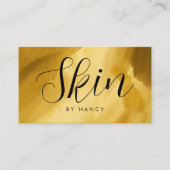 Skincare Typography Gold Brush Stroke 名刺 (正面)