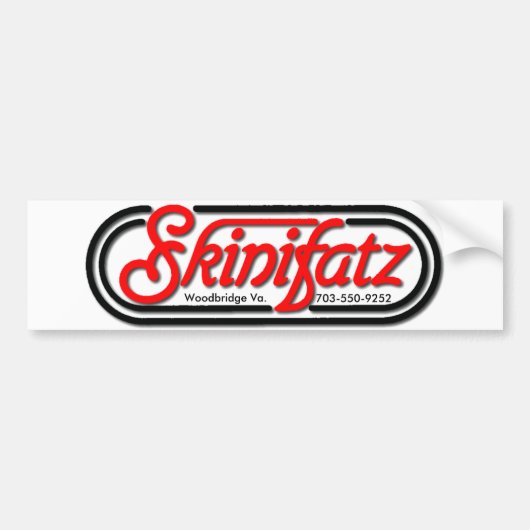skinifatz、Woodbridge VA。、703-550-9252 バンパーステッカー (正面)