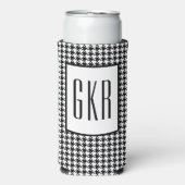 Skinny Monogram Initials, Houndstooth Pattern, スリム缶クーラー (Seltzer正面)