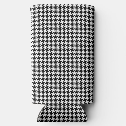 Skinny Monogram Initials, Houndstooth Pattern, スリム缶クーラー (裏面)