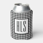 Skinny Monogram Initials, Houndstooth Pattern 12oz 缶クーラー (缶正面)