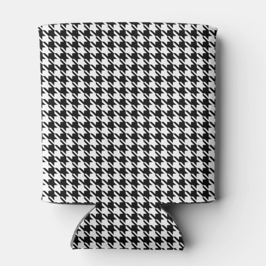 Skinny Monogram Initials, Houndstooth Pattern 12oz 缶クーラー (裏面)