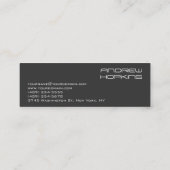 Skinny Plain DJグレースタイリッシュ背景モダン スキニー名刺 (裏面)