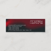 Skinny Plain DJスタイリッシュ Black Red Waves モダン スキニー名刺 (裏面)