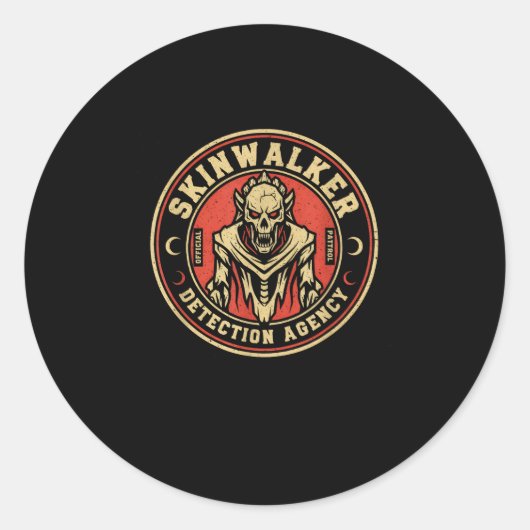 Skinwalker Detection Agency Funny Cryptid Skinwalk ラウンドシール (正面)