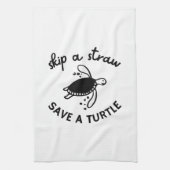 Skip A Straw Save A Turtle Copy Copy キッチンタオル (縦)