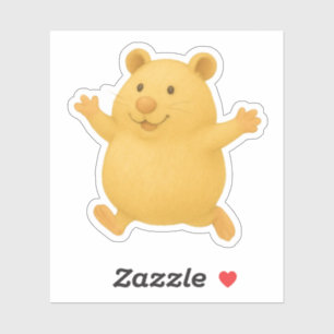 Skipping Cream Hamster Die-Cut Sticker シール