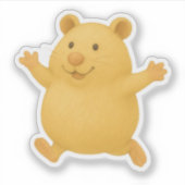 Skipping Cream Hamster Die-Cut Sticker シール (正面)