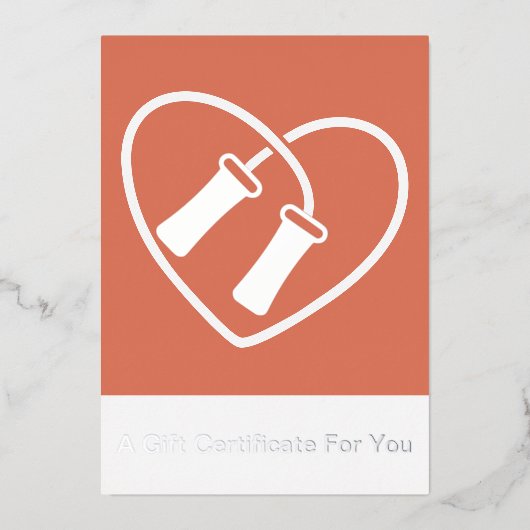 Skipping Rope Heart Design Modern Foil Gift Card 箔シーズンカード (正面)