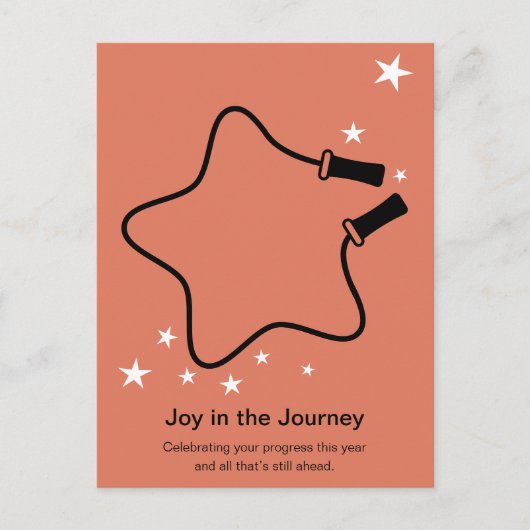 Skipping Rope Joy in the Journey Fitness Christmas シーズンポストカード (正面)