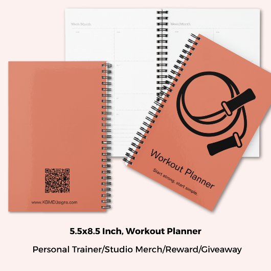 Skipping Rope Orange Black Fitness Starter Workout プランナー手帳