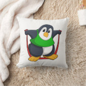 Skipping rope.PNGとフィットネス時のペンギン クッション (ブランケット)