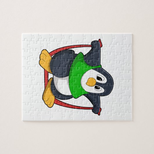 Skipping rope.PNGとフィットネス時のペンギン ジグソーパズル (横)