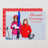 Skisとグリーティングフォトパーソナライズされた |クリスマス (正面/裏面)
