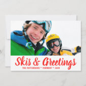 Skisとグリーティングフォトパーソナライズされた |クリスマス (正面)