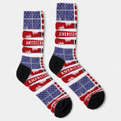 Skis and Snowflakes USA Flag ソックス (右)