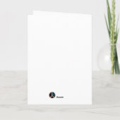 Skis, hat, goggles & snowflakes holiday カード (裏面)