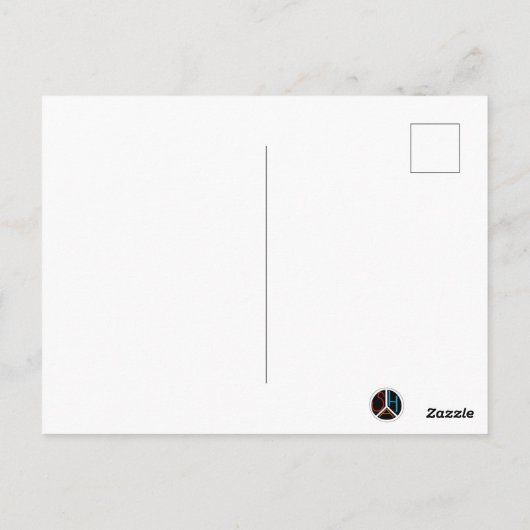 Skis, hat, goggles & snowflakes holiday ポストカード (裏面)