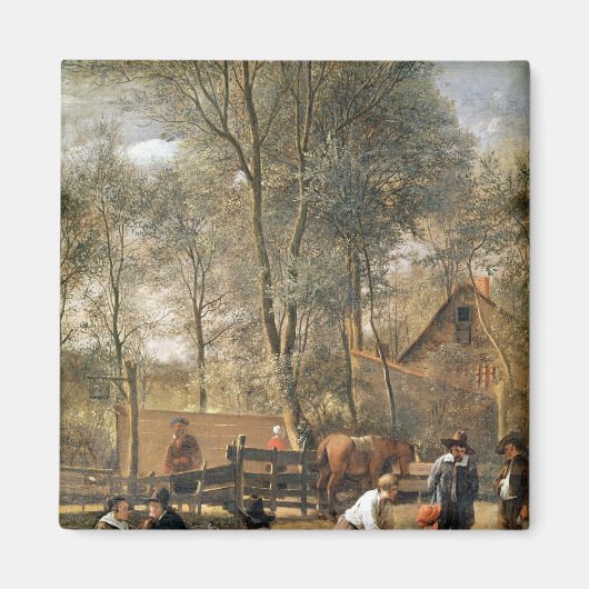 Skittle Players outside an Inn, c.1660-63 マグネット (正面)