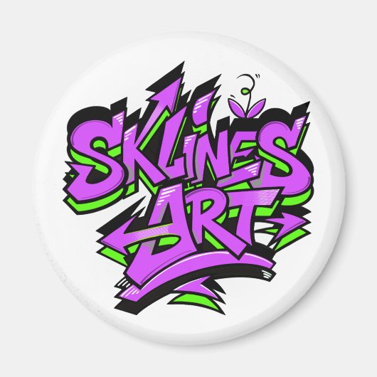 SklinesArt - 大胆なグラフィティロゴ マグネット (正面)