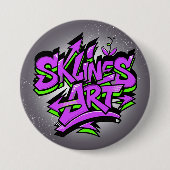 SklinesArt - 大胆なグラフィティロゴ 缶バッジ (正面)