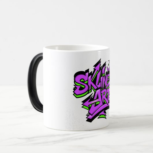SklinesArt – Bold Graffiti Logo モーフィングマグカップ (正面左)