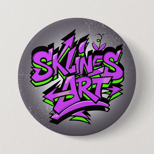 SklinesArt – Bold Graffiti Logo 缶バッジ (正面)