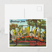 Skokie, Illinois Vintage Travelの挨拶 ポストカード (正面/裏面)